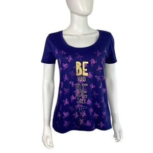 Arizona Jeans Co. Purple & Gold Be Kind Be Silly Be You Floral Tee